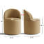 Chaise de salle à manger rembourrée pivotante en tonneau avec roulettes cachées (ensemble de 4)-910719651