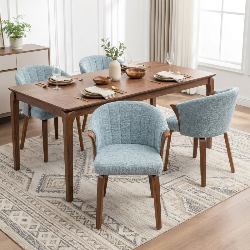 Devaney Upholstered Dining Chair, Blue