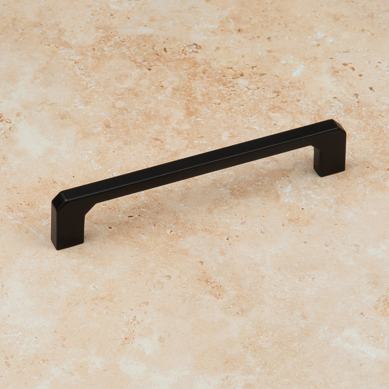 Matt Black Squared Angled D-Bar Handles, 128mm
