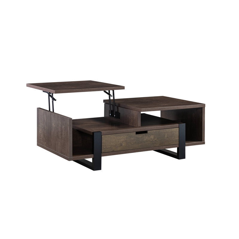 Table basse à plateau relevable avec rangement