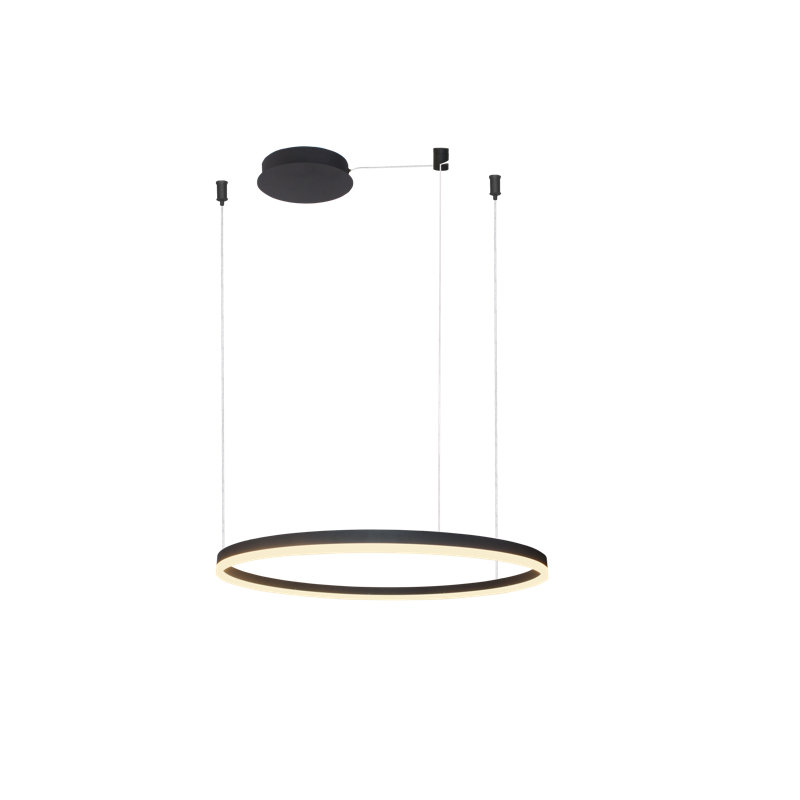 1 - Light LED Crystal Pendant, Black, Black