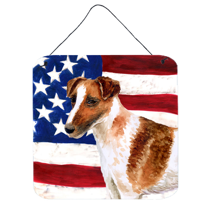 Décoration murale patriotique, Fox terrier au poil lisse