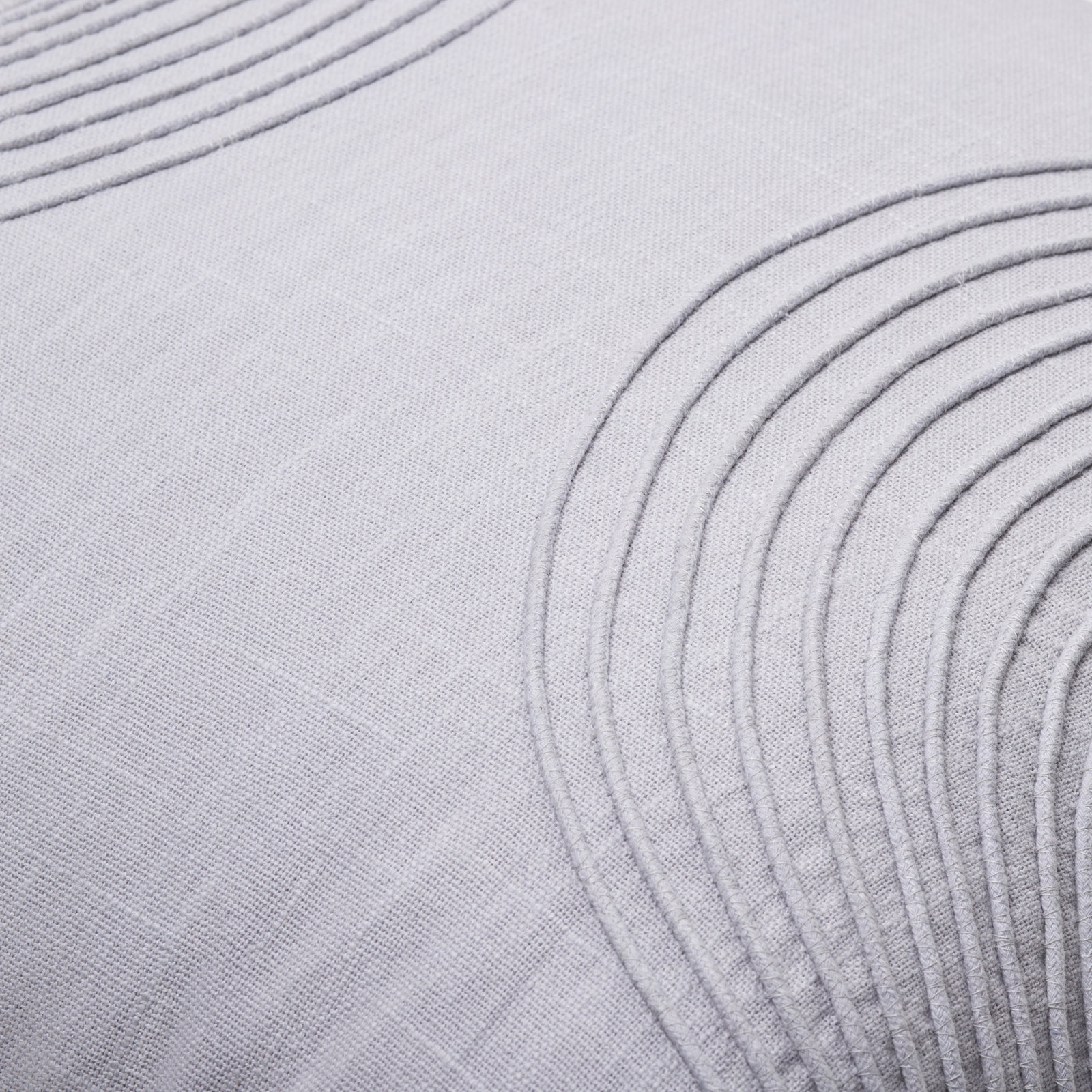 Rida Embroidered Cotton Pillow Cover, 22" x 22", Gray, Down