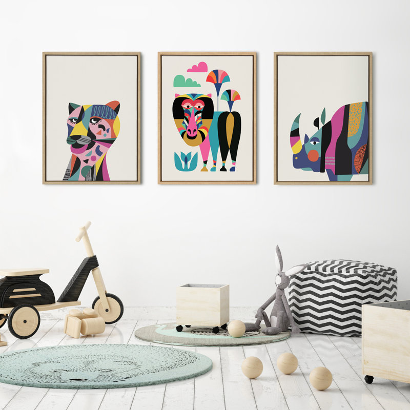 "Baboon" par Rachel Lee 3 Birdies Studio, reproduction d'art sur toile encadrée