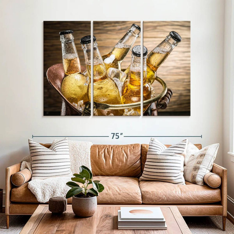 Yarlin Cold Beer Bottles, 42" H x 65" W