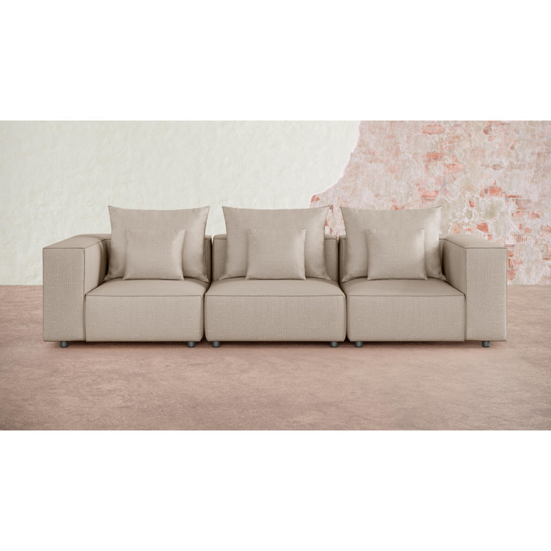 Brixton Upholstered 124.81'' Corner Sectional, Hemp