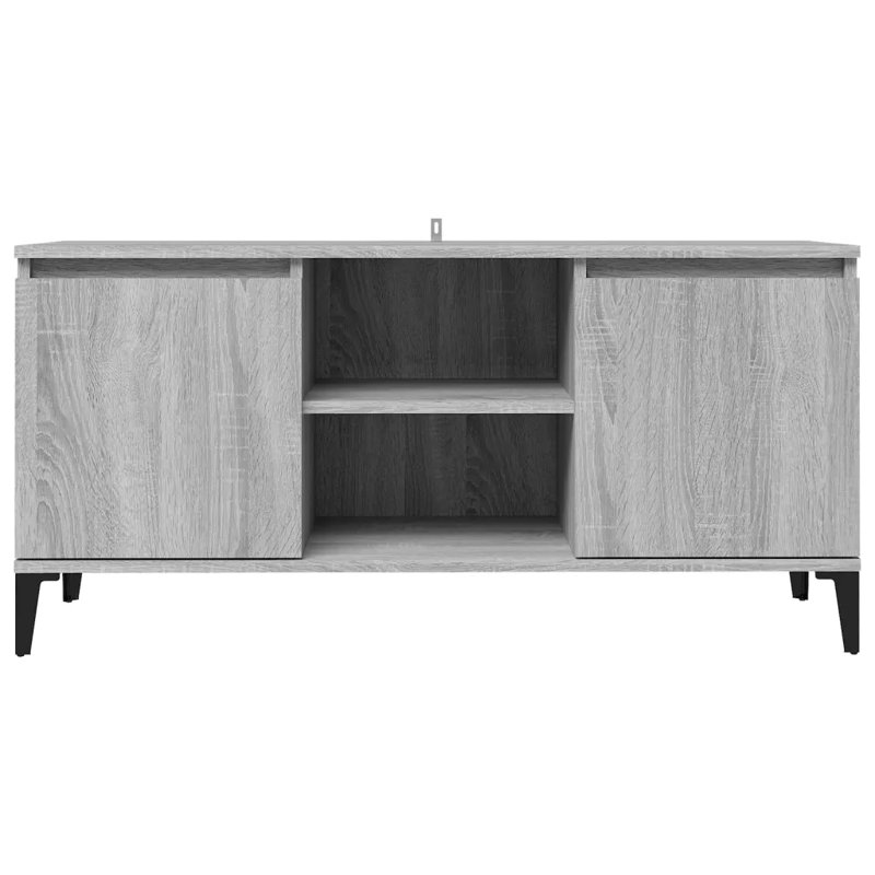 Steyning Unfinished TV Stand with Fireplace Included, Sonoma Grey