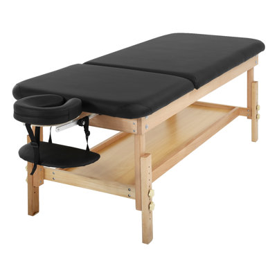 Massage Table 28 Inch Wide Massage Bed Height and Backrest Adjustable Fixed Type Heavy Duty Spa Table Durable Wooden Lash Bed