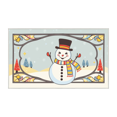 The Holiday Aisle® Washable Christmas Winter Holiday Rug