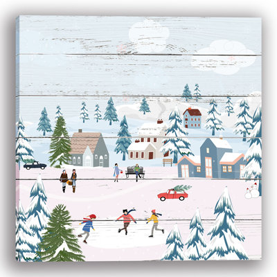 «Winter Village Cheer», art mural sur toile tendue