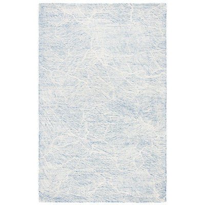 Bouldin Handmade Tufted Wool Blue Area Rug