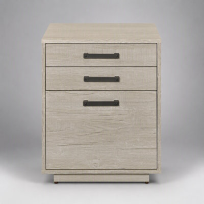 Loomis Whitewashed Grey 3-Drawer Home Office File Cabinet with Rustic Charm and Modern Elegance, Perfect for Organized Storage