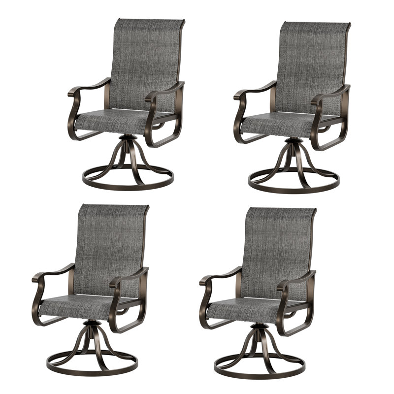  4 chaises de salle à manger pivotantes 360 ° 4 pièces - Ensemble de salle à manger de patio ergonomique pour la cour, le balcon et l'extérieur