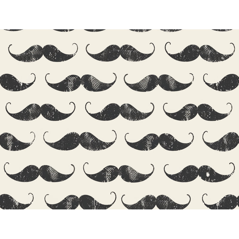 Rideau de douche moustaches - Décoration de salle de bain tendance, H 73 po x l 70 po