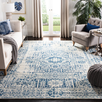 Bryker Persian Ivory/Blue Area Rug