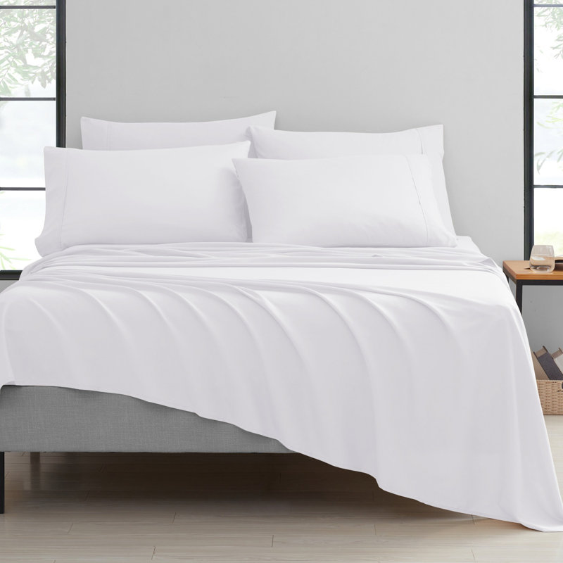 Ensemble de draps luxueux en rayonne de bambou à densité de tissage 2000 fils - Draps ultra doux, hypoallergéniques et profonds pour toutes les saisons