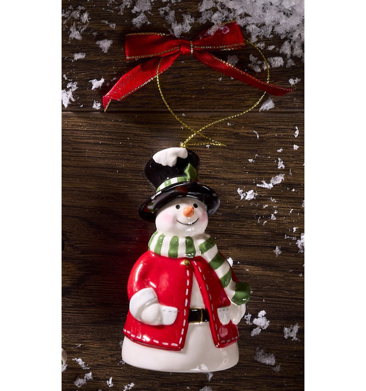Spode Christmas Tree Snowman Bell Ornament