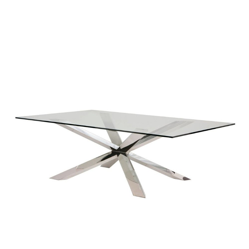 Table de salle à manger 63 "Vinson, Argent, 30 po x 39 po x 71 po