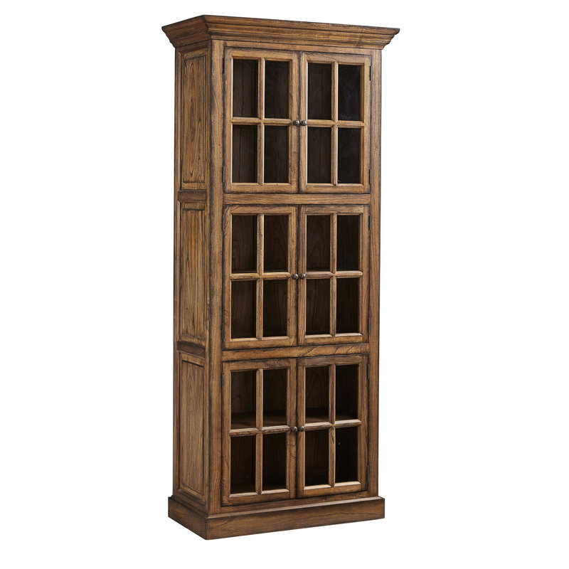 Bibliothèque de rangement en bois massif H 85 po x l 37 po à 3 niveaux, Brun