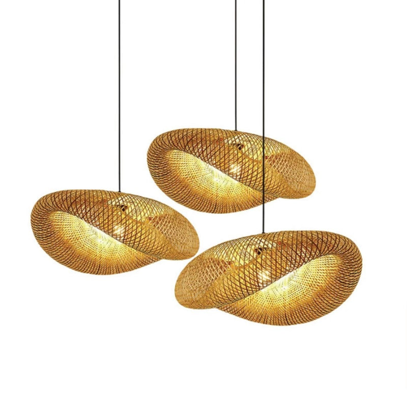 Alyzabeth 1 - Light Natural Chandelier Pendant, 15cm H x 50cm W x 50cm  D