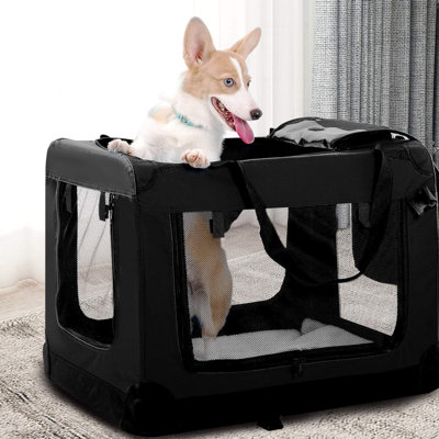 Collapsible Soft-Sided Crate with 3 Doors