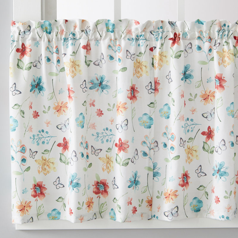 Ashling Floral Tailored Cafe Curtain, 57" W x 24" H