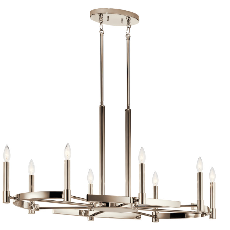 Tolani 8 - Light Wagon Wheel Chandelier, Polished Nickel