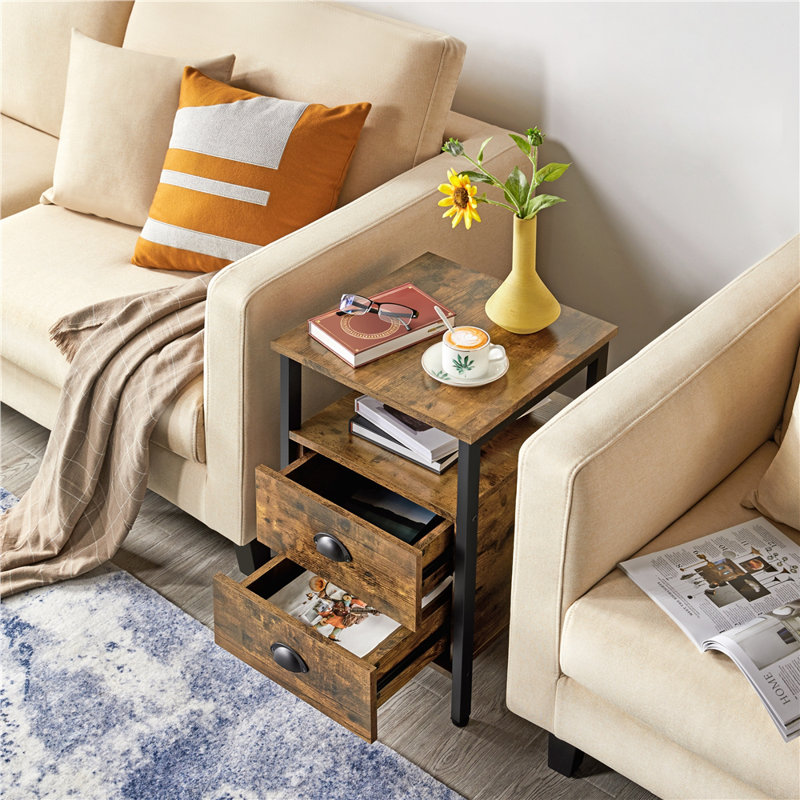 Side Table with Storage, Brown
