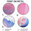 «Coastal Rainbow Wave Energy», art mural rond en métal rose-2123178614