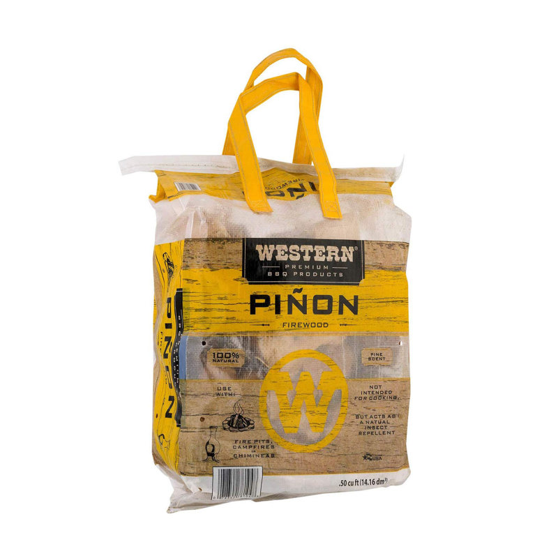 Western BBQ Pinon Log Wood Pellet Firewood for Camp Fires & Fireplaces, Set of 2