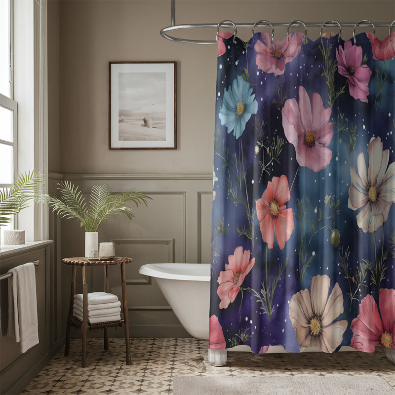 Rideau de douche 1 pièce Bloom Weave, H 74 po x l 71 po