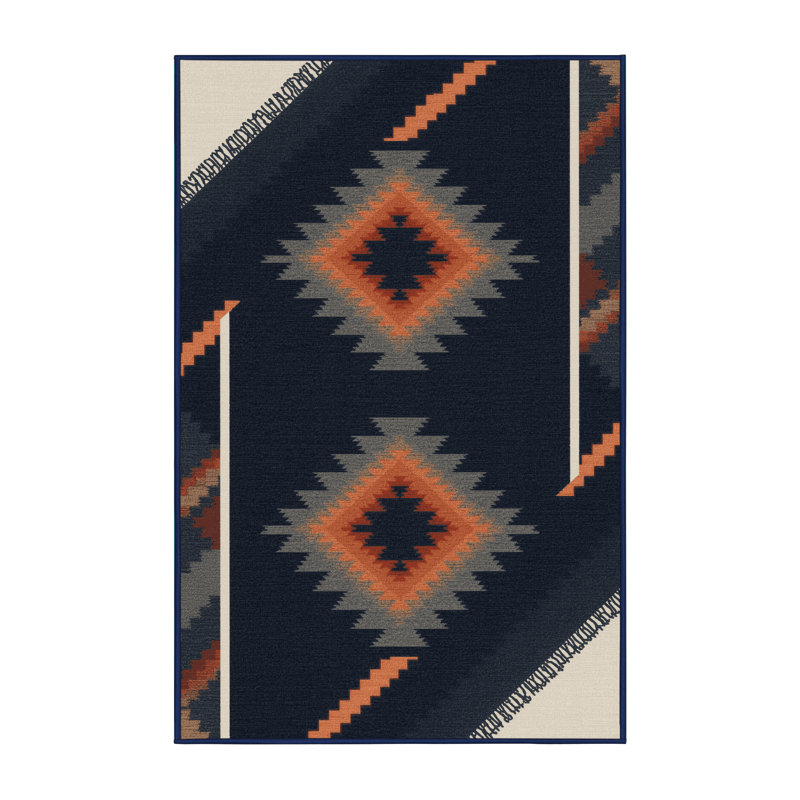 Tapis gris d'inspiration mondiale lavable à la machine Buckland, 4 x 6
