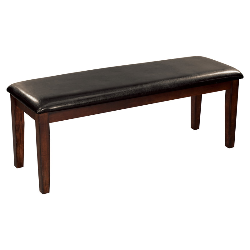 Banc de salle à manger avec structure en bois de cerisier et coussin de finition de siège rembourré en tissu