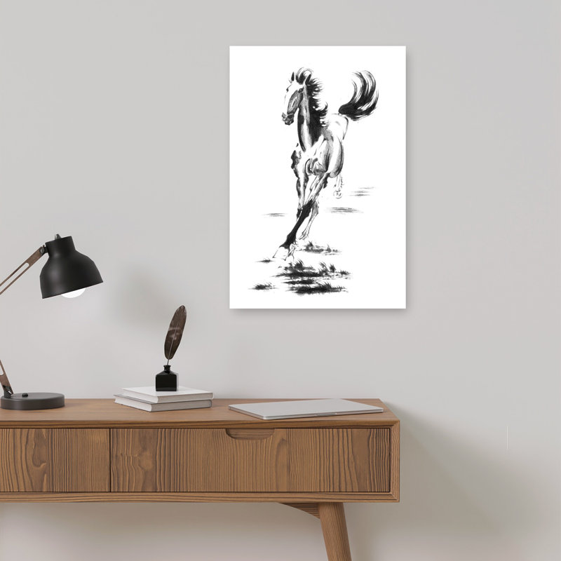 Impression d'art mural cheval au galop, H 18 po x l 12 po