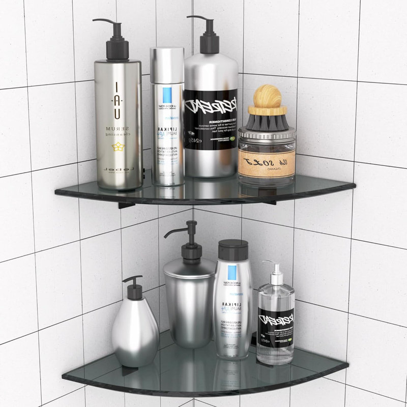 Tablettes murales en verre pour salle de bain Waad
