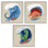 «Dinos Surfing Beach Waves», ensemble de 3 giclées par Carrie Cantwell