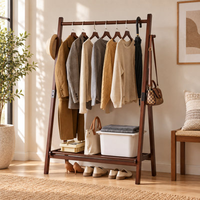 Solid Wood Freestanding 2 - Hook Coat Rack