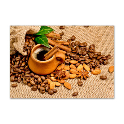 Grains Of Coffee And A Cup - Wrapped Canvas Print