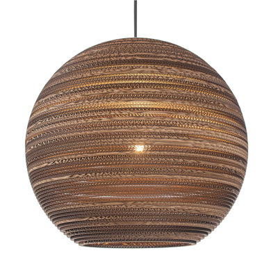 Scraplight Globe Recycled Cardboard Pendant Light - Moon