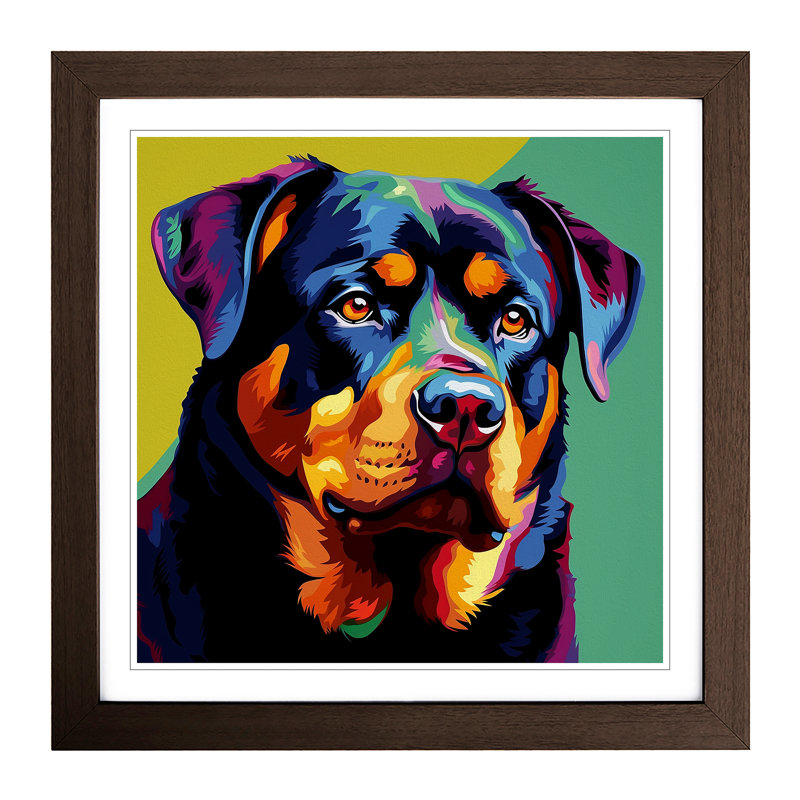 Rottweiler Pop - Framed Print, Walnut