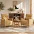 Ensemble de 3 fauteuils d'appoint rembourrés avec table d'appoint