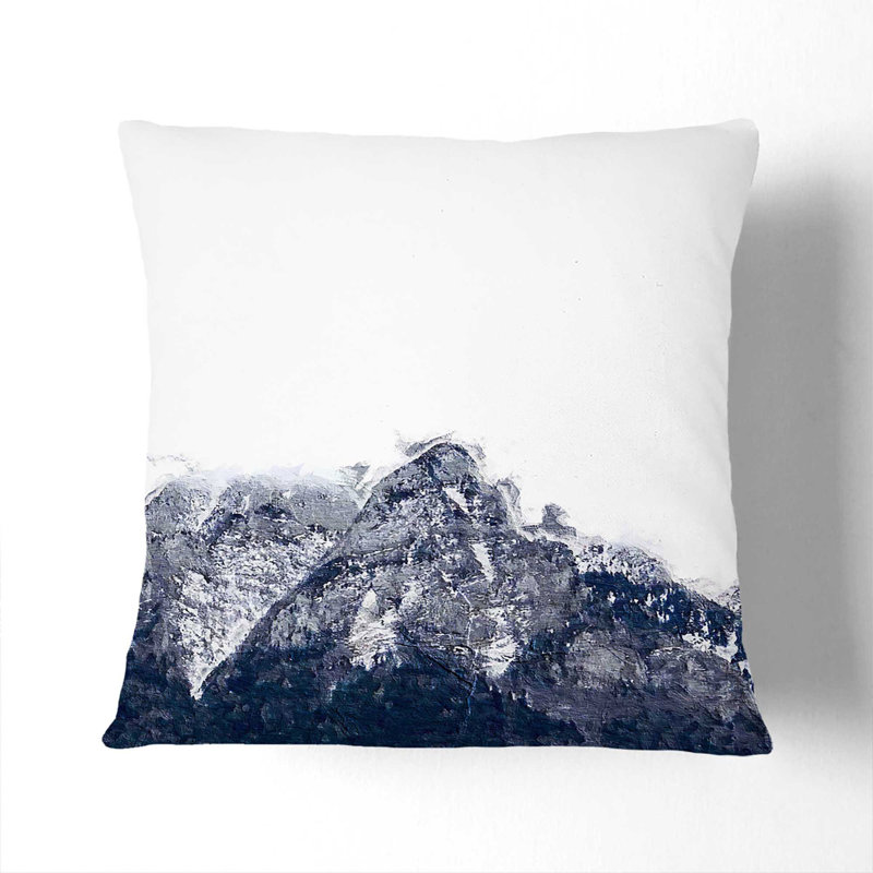 Bucegi Mountains In Romania Square Throw Cushion, 55 x 55 cm, Black