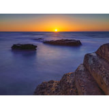Stepping Stone Sunset In La Jolla, California Print by Brian Mc Clean