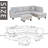 3-Piece Flannel Sectional Sofa-1419899862-1419899860
