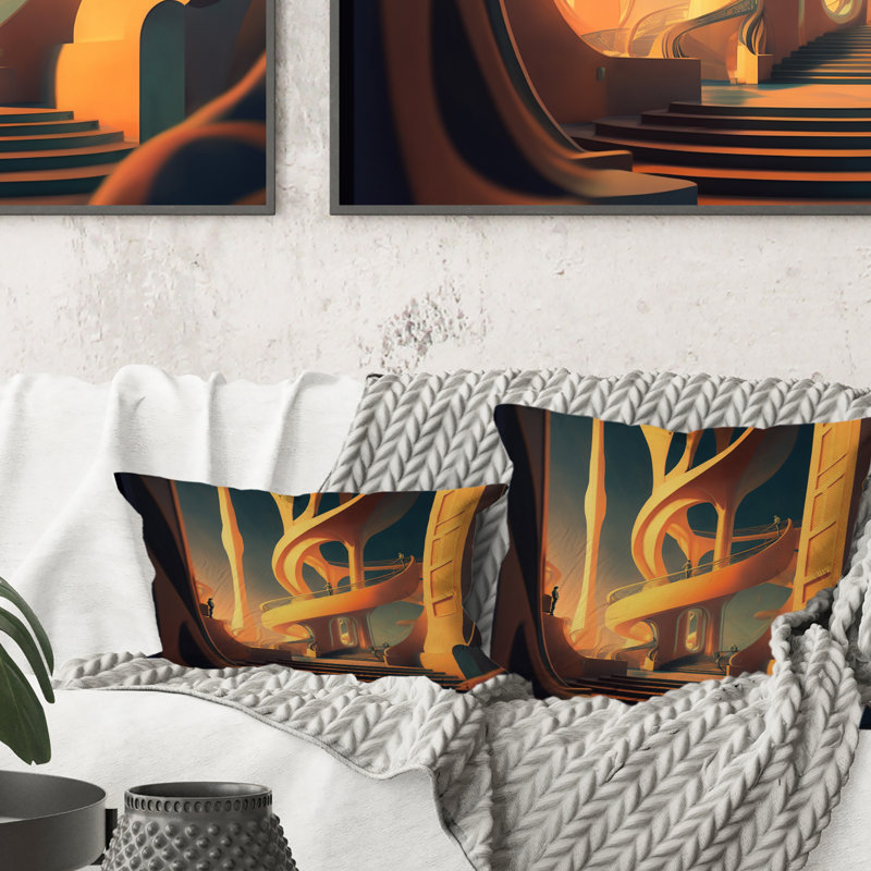 Futuristic Designs II - Monuments Printed Throw Pillow