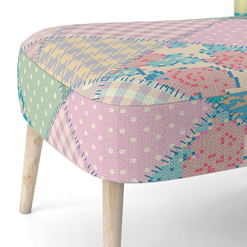 Chaise d'appoint rembourrée multicolore