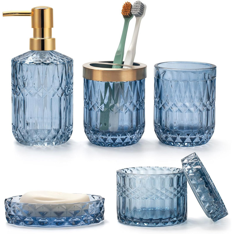 Bathroom Accessory Set, Blue