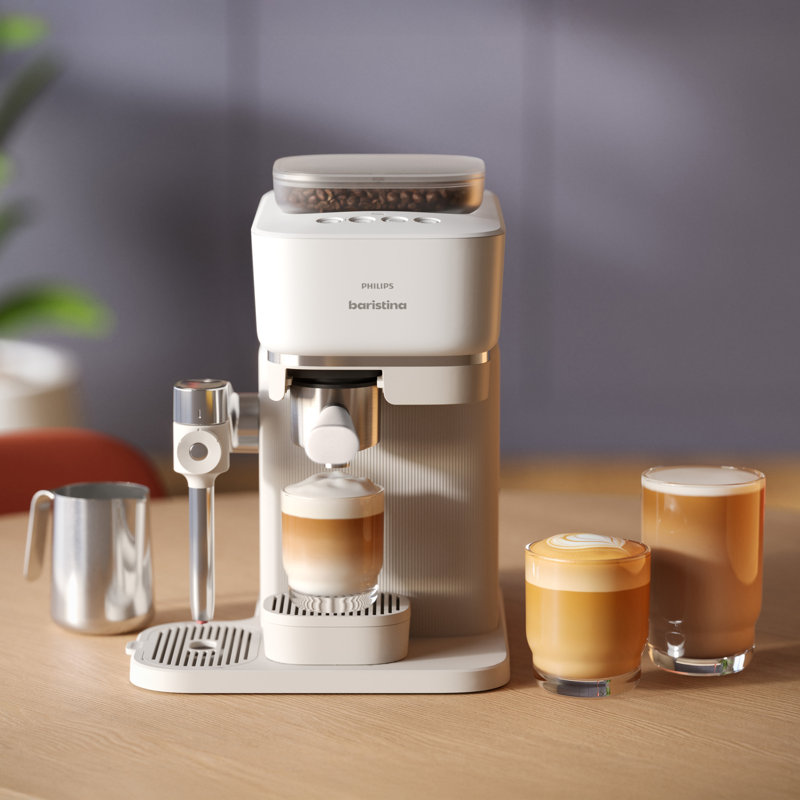 Machine à espresso automatique Philips Baristina Latte, blanc laiteux
