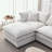 L Shape Chenille Fabric Sectional Sofa with Ottoman-2026305963
