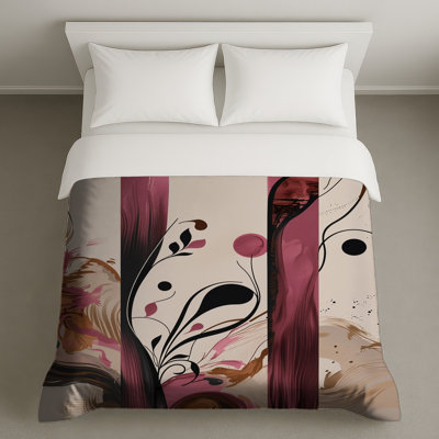 Abstract Floral Stripes Duvet Covers